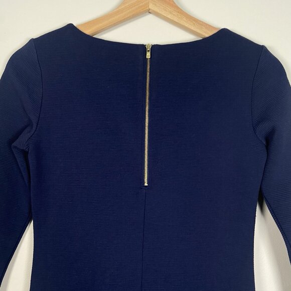 Lilly Pulitzer Charlena Navy Blue Shift Dress Size XXS Gold Button Ribbed Resort - Picture 6 of 9